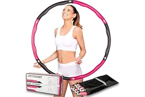 ActiveVikings Hula Hoop - Aro de hula Hoop ideal para fitness, pérdida de peso y masaje, 6-8 segmentos desmontables - Aros para adultos y niños