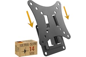 RICOO Support Mural TV Ultra-Plat F0111 Fix ation TV Universel 13-29 Pouces (33-74cm) Télé OLED LCD LED Écran PC incurvé