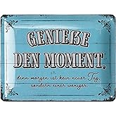 Retro Blechschild WARUM HÄHNE SCHREIEN 15x20cm - Lustige Küchendeko