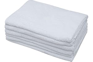 QUICK CLEANING SUPPLIES Darling 100% Ring Spun Cotton Supreme Quality Soft Baby Terry Towelling Bath Towel, Pack of 6, 70x70cm