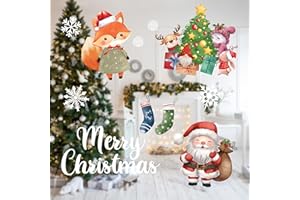 Nordstern Kinder Fensterbilder Weihnachten 250 Sticker - Statisch klebende Winter Fenstersticker als Weihnachtsdeko - Winter Fenster Aufkleber mit Schneeflocken und Motiven