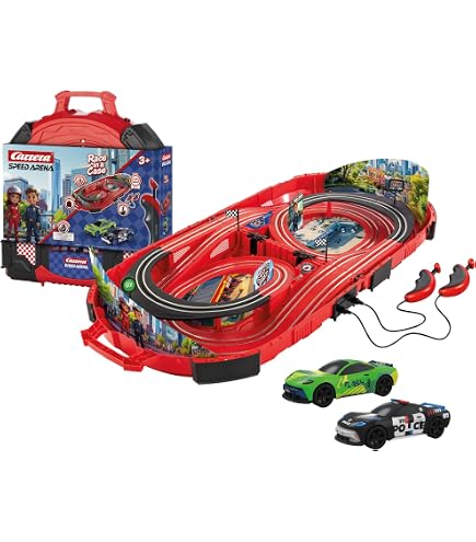 Circuit Voiture Électrique Enfant - Piste De Course Avec 4 Voitures, Jouet Pour 3 à 9 Ans (Rouge) - 6