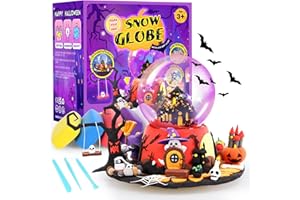 ANGELEMM Halloween Crafts for Kids - DIY Magical Snow Globe Craft Kit with Air Dry Clay - Perfect Halloween Toys Creative Activity and Fun Halloween Gifts Idea