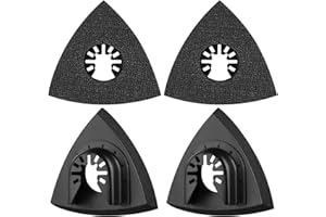 ALPPIHYM 4 pezzi Delta Sander Multitool Piastra abrasiva 80 mm - Accessorio ottimale per Fein Multimaster, Bosch, Parkside, Ryobi, Worx, Workzone e altro ancora - Carta vetrata multifunzionale per utensili