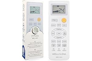 Wellclima WEC-HA1 Mando para Aire Acondicionado para Haier, para HEC, para Candy, Más Completo Que los Universales, Listo para Usar con Funciones Especiales, para Inverter y Bomba de Calor