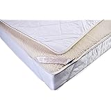 Surmatelas en Laine mérinos, Drap de Laine, réversible, Teinture de Dessus: Laine, Dessous de Coton, Taille du lit Simple 90 