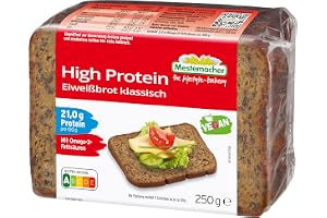 Mestemacher Protein Bread | High-Protein Whole Grain, Rich in Fiber, Vegan & Non-GMO for Satiety, Energy & Balanced Nutrition, Pre-Sliced, Preservative-Free German Bread | 250g
