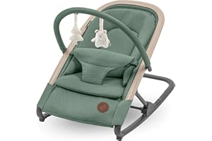 Maxi-Cosi Kori chaise transat bebe et siège 2-en-1 avec arche à jouets, 0-2 ans, jusqu'à 15 kg, baby bouncer, transat nouveau-né, 3 positions d'inclinaison, harnais facile à installer, Beyond Green