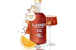 Laori Spritz pailleté sans alcool | Apéritif sans alcool à paillettes sans arômes artificiels | Colorants végétaux | Parfait pour Spritz | Goût d'orange+pamplemousse | Seulement 65 kcal