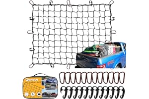 GSPSCN Filet de Rangement pour Galerie de Toit 2,1x1,5 m - Très Élastique avec 12 Mousquetons et 12 Crochets - pour Voiture, SUV, RV, Camion et Remorque