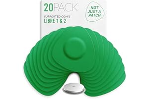 Not Just A Patch CGM Sensor Patches for Freestyle Libre and Medtronic Sensors (20 Pack) - Water Resistant & Durable for 10-14 Days - Pre-Cut Freestyle Libre 2 Sensor Covers in Green