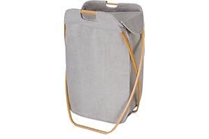 Möve Bamboo składany kosz na pranie, szary, 39 x 46 x 66 cm