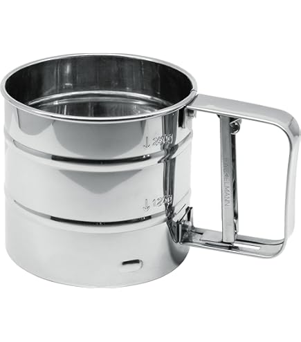 Setaccio Per Farina Da 250g - In Acciaio Inox, Con Meccanismo A Pressione, Per Cucina E Dolci