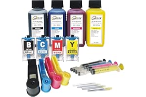 refill24 Kit de Recharge compatible pour Cartouches d'encre HP 903 x l 903 Noir et Couleur, Encre de Haute qualité avec Accessoires