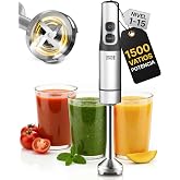 LEBENLANG 1500W stainless steel hand blender - 800 ml measuring jug | Splash Guard I Continuous Fit &amp; Turbo I Food Processor