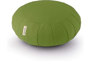 basaho Classic Zafu Cuscino da Meditazione | Cotone Organico | Gusci di Grano Saraceno | Rivestimento Lavabile Rimovibile