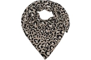 Zwillingsherz Dreieckstuch mit Kaschmir- Hochwertiger Schal im dezenten Leo Design für Damen Jungen und Mädchen - Hals-Tuch und Damenschal - Strick-Waren für Sommer und Winter