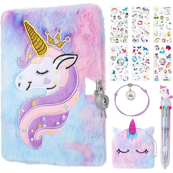 Wieat Katzen-Tagebuch Mit Schloss – Set Inkl. Stift, Geldbörse, Armband & Aufkleber, Geschenk Für Mädchen