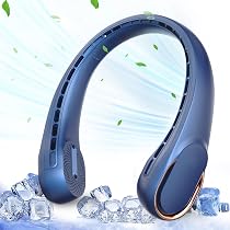 WASAGA Ventilatore Da Collo Senza Pale – 4000mAh, Ricarica Rapida 10W, 3 Velocità, Display LED, Impermeabile E Leggero
