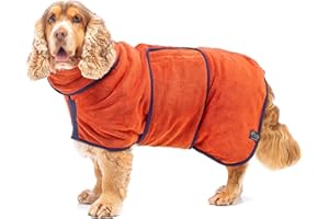 Lucky Paws® Peignoir Chien Super absorbante – Peignoir pour Chien à Double Couche Luxueuse – Serviette Ultra Douce – Séchez Votre toutou sans Effort en Quelques Minutes (XL, Ambre)