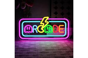 OYCGZV Arcade Neon Schild Retro Arcade Gaming Led Neon Schild Wand Spiel Ghost Neon Sign Game Zone Led Schild für Spielzone Deko Besondere Geschenke für Videospiel Fans Gamer Jungs Männer Freund