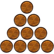 Lot De 12 Catadioptres Ronds - 60 Mm, Orange, Blanc, Rouge - Avec Vis M5 Pour Remorque, Camion, Caravane - 6