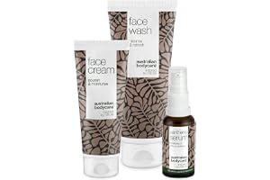 Ansiktstvätt kit - Kräm och Serum för lugnande och återfuktande hud - Antiinflammatorisk formula med panthenol - Idealiskt för känslig och acnebenägen hud - Komplett ansiktsvårdssats