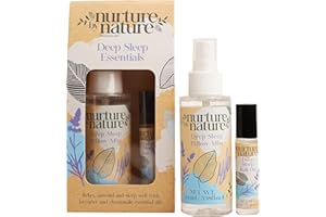 ‎NURTURE BY NATURE BOTANICALS Pillow Spray Sleep Relax Gift Set by Nurture by Nature | Sleep Lavender Pillow Spray and Lavender Roll on | Cruelty Free & Vegan Friendly | Christmas Gift for Women