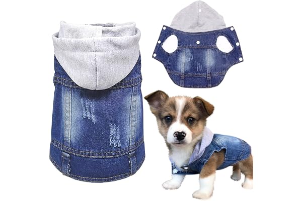 SILD Cool Vintage délavé Veste en Jean Jumpsuit Blue Jean Vêtements pour Petit Chien Animal Domestique/6 Styles XS