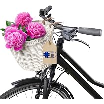 Cestino Anteriore Per Bicicletta CXWXC In Vimini Intrecciato A Mano - Con Fodera Rimovibile E Cinghie Regolabili, Per Ragazze E Donne