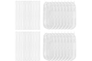 XIHIRCD 16 Lint Traps & 48 Cable Ties, Washer Lint Catcher Nylon Mesh Lint Collector for Washing Machine Hose Home Laundry Drain Systems Hose Screen Filter