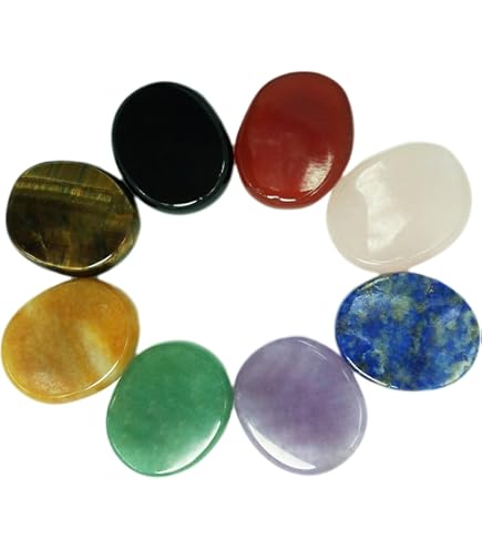 Set Di 7 Pietre Chakra A Forma Di Uovo WANGCL - Cristalli Naturali Per Meditazione, Reiki E Decorazione - Foto 3