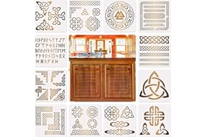 Hioph 12 Celtic Knot Stencils Viking Symbol Templates Stencils for Scrapbooking DIY Furniture Wall Floor Decoration Engraving/Crafting