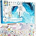 Moonmen Stationery Set – Handbook Planner, Pocket Notepad, Tape, Ruler, Pen, and Stickers - Perfect Birthday Gifts for Girls Ages 4-12, Ideal Kids' Back-to-School Gift (Blue)