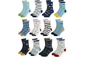 Yafane 12 Pares de Calcetines Antideslizantes para Niños Niñas Recien Nacido Unisex Pequeños Algodón Lindo con Puños Calcetines Antideslizantes para Bebés