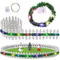 Set Recinzione In Miniatura Con Gnomo E Luci LED - Decorazione Natalizia Per Casa Delle Bambole
