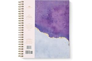 BRIGHT DAY CALENDARS 2024 Purple Annual Planner by Bright Day, Yearly Monthly Weekly Daily Spiral Bound Dated Agenda Flexible Cover Tabbed Notebook, 8.25 x 6.25