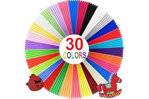 YhuiCxir 3D Pen Filament Refills, 30 Colors 1.75mm PLA Threads, Each Color 5 Metres,Total 150 Metres with 2 Finger Caps, Compatible with SCRIB3D MYNT3D 3D Pens (3D Pen Not Included)
