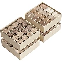 Organizer Armadio Puricon 8 Pezzi - Divisori Per Cassetti Biancheria Intima, Bianco, Pieghevole - Foto 10