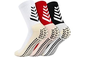 LUROON Calze Antiscivolo Calcio, 2/3/4 Paia Calzini Sportivi Inverno Addensare Cotone Anti-vesciche Calzini Da Corsa Calzini Traspiranti Tennis Calzettoni Unisex per Ciclismo Trekking Corsa Jogging