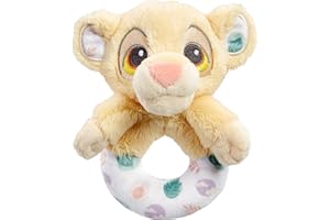 Rainbow Designs Official Disney Lion King Ring Rattle - Soft Plush Simba Toy Perfect for Little Hands - Gentle Rattle for Babies 0-6 Months, Ideal Newborn Gift