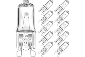 Bonnov G9 Halogen Leuchtmittel, G9 Halogenlampen, 40W 230V G9 Halogen Glühbirnen, Warmweiß 2700K, 500LM Dimmbar Klare Kapsel G9 Glühbirne für Backofenlampe Mikrowellen Herd Deckenleuchten, 10 Stück