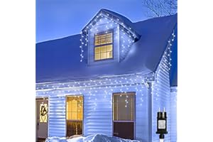 PhilzOps Guirlande Lumineuse Extérieure Noël, 20M 600 LED Rideau Lumineux Noel Intérieur 8 Modes D'éclairage Étanche Guirlande de Fenetre Decoration pour Jardin Fête Soirée Maison Balcon, Blanc Froid