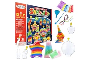 COO11 SAND Sand Art Glow in the Dark, Play Sand 20Pcs Creative Kids Children's Sand Art Set, Design Your Own Sand Art Craft with Bottles, Design Your Own Necklace , Non-Toxic Sand for Kids