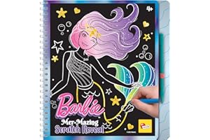 LISCIANIGIOCHI Lisciani - BARBIE - Cuaderno de Bocetos Sirena de Rascar - Libro Mágico para Colorear y Decorar - Juego Creativo - Páginas Multicolores - Para Chicas a Partir de 4 años