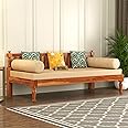 NATRAJ ART & CRAFT Wooden Couch Diwan Sofa Settee for Living Room and Office | Three 3 Seater Sofa | Sheesham Wood (Honey), Brown, 3-Person Sofa