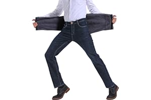 ziilay Thermojeans Herren Thermohose Schneehose gefütterte Winterhose Winterjeans mit Fleece gefüttert Hosen