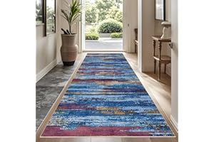 YUEAENK Rutschfeste Maschinenwaschbare Fußmatte 100 x 200 cm flurteppich läufer lang Flurteppich Wohnzimmer Teppich Küchenteppich Läufer für Eingang Küche Schlafzimmer Wohnzimmer, Schmutzfangmatte Innen