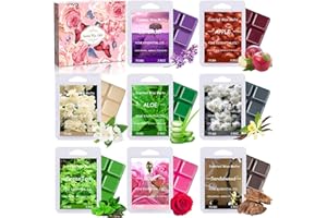 Frasheng 8 Paquetes Cubos de cera de fragancia,100% de Cera de Soja,Cera se derrite Velas,para Lámpara de Fragancia,para Cumpleaños,Navidad(Jazmín,Vainilla,Rosa,Lavanda,Áloe,Té verde,Sándalo,Manzana)
