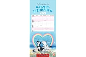 Jacob Familienplaner für Katzenliebhaber 2026: Terminkalender für Katzenliebhaber. Praktischer Familienkalender mit 5 Spalten. Liebvoll illustrierter Wandplaner für Familien.